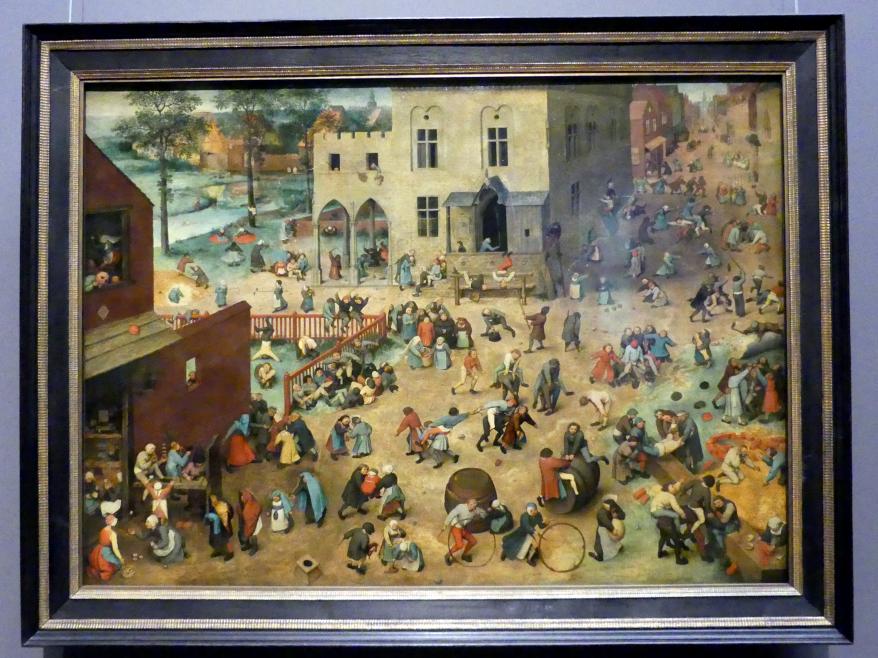 Pieter Brueghel der Ältere (Bauernbrueghel) (1559–1568), Kinderspiele, Wien, Kunsthistorisches Museum, Saal X, 1560, Bild 1/2