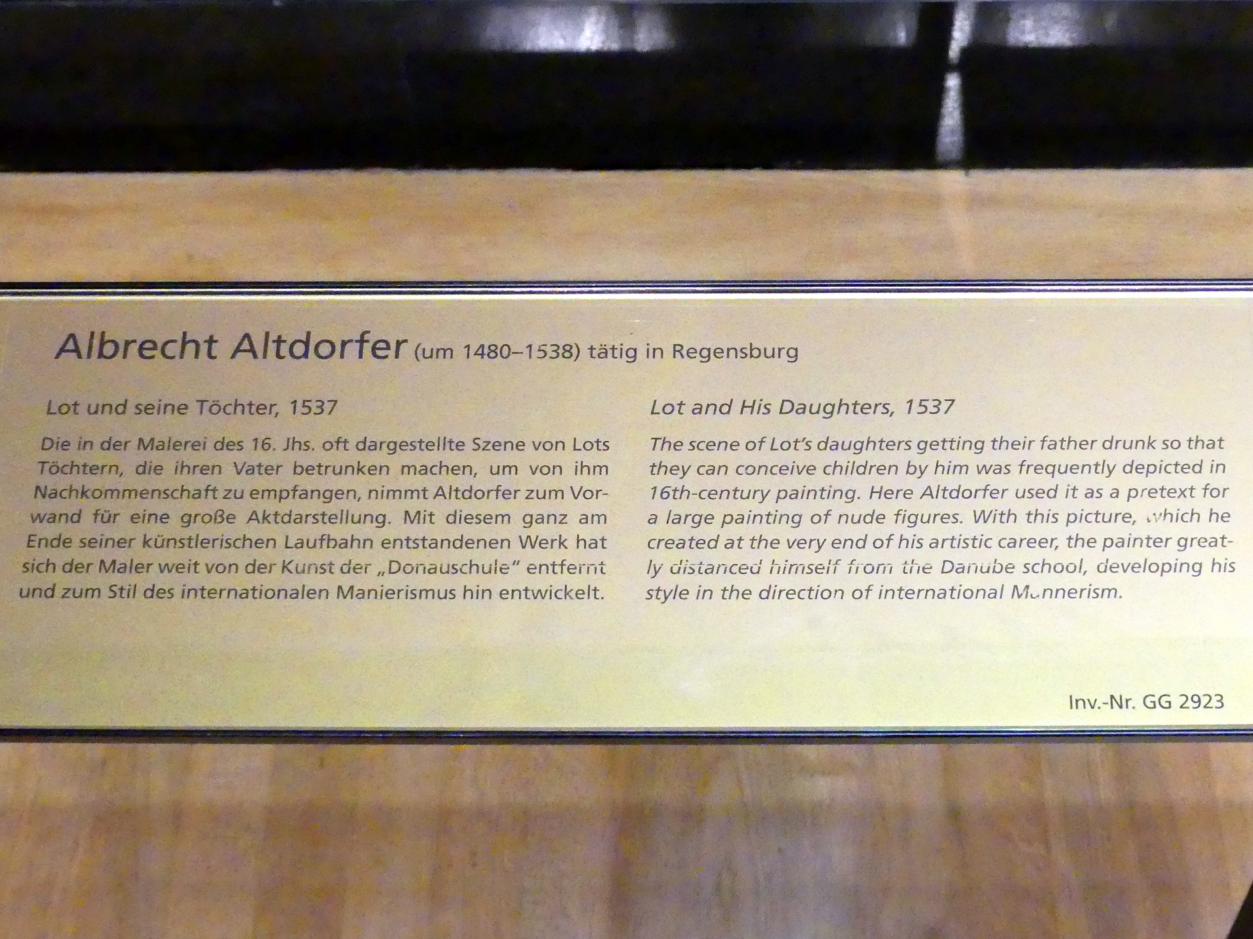Albrecht Altdorfer (1507–1537), Lot und seine Töchter, Wien, Kunsthistorisches Museum, Saal IX, 1537, Bild 2/2