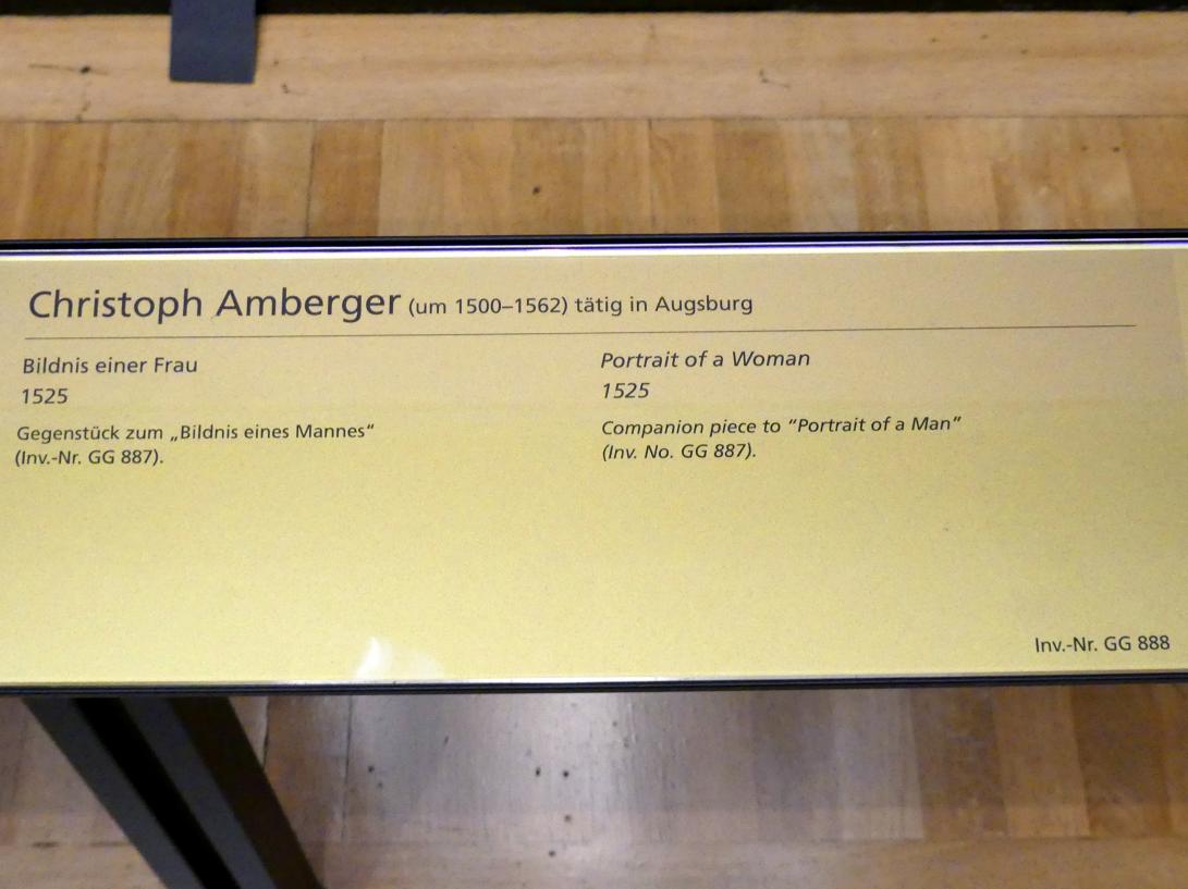 Christoph Amberger (1525–1552), Bildnis einer Frau, Wien, Kunsthistorisches Museum, Saal IX, 1525, Bild 3/3