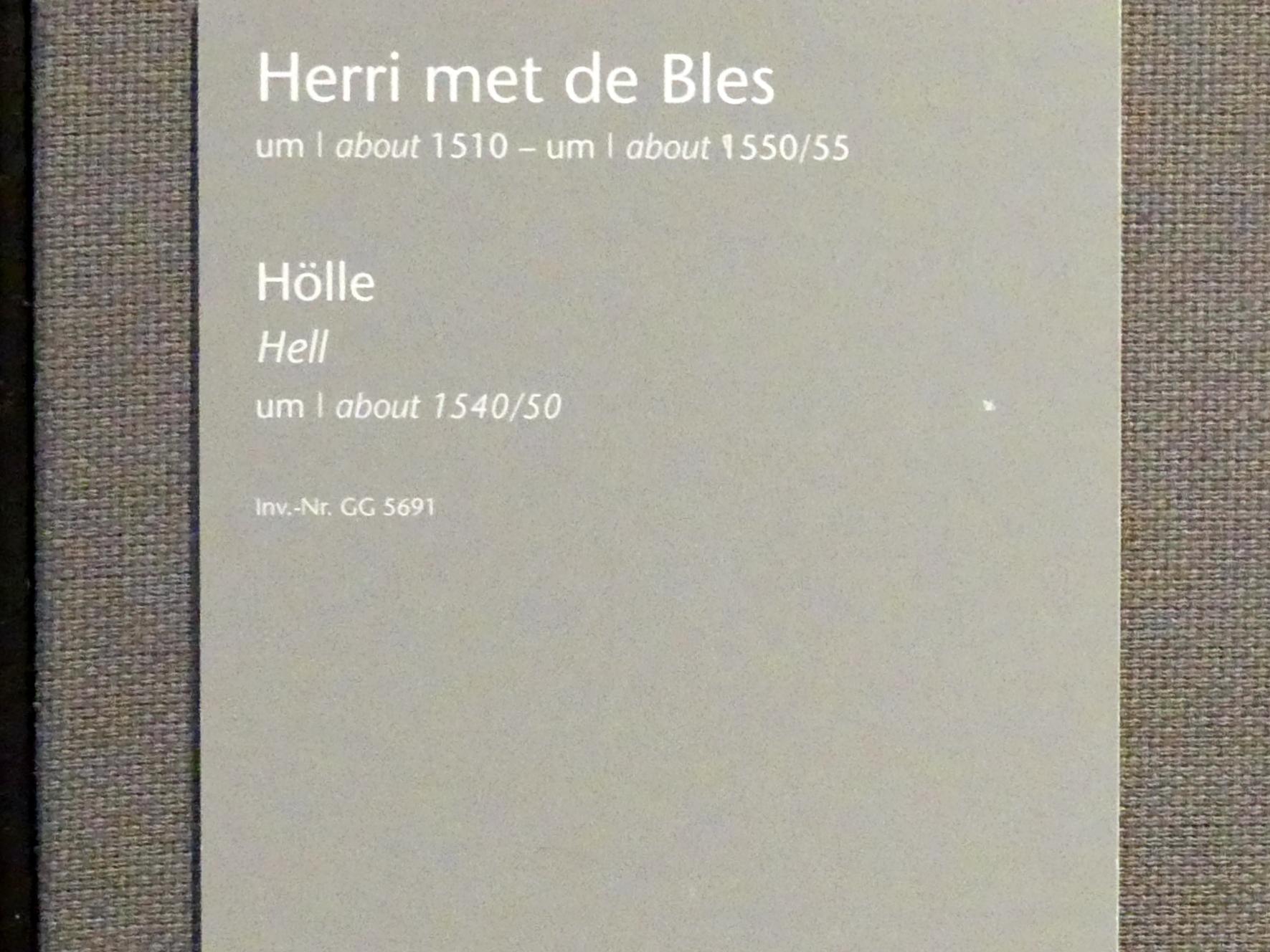 Herri met de Bles (1535–1550), Hölle, Wien, Kunsthistorisches Museum, Kabinett 15, um 1540–1550, Bild 2/2