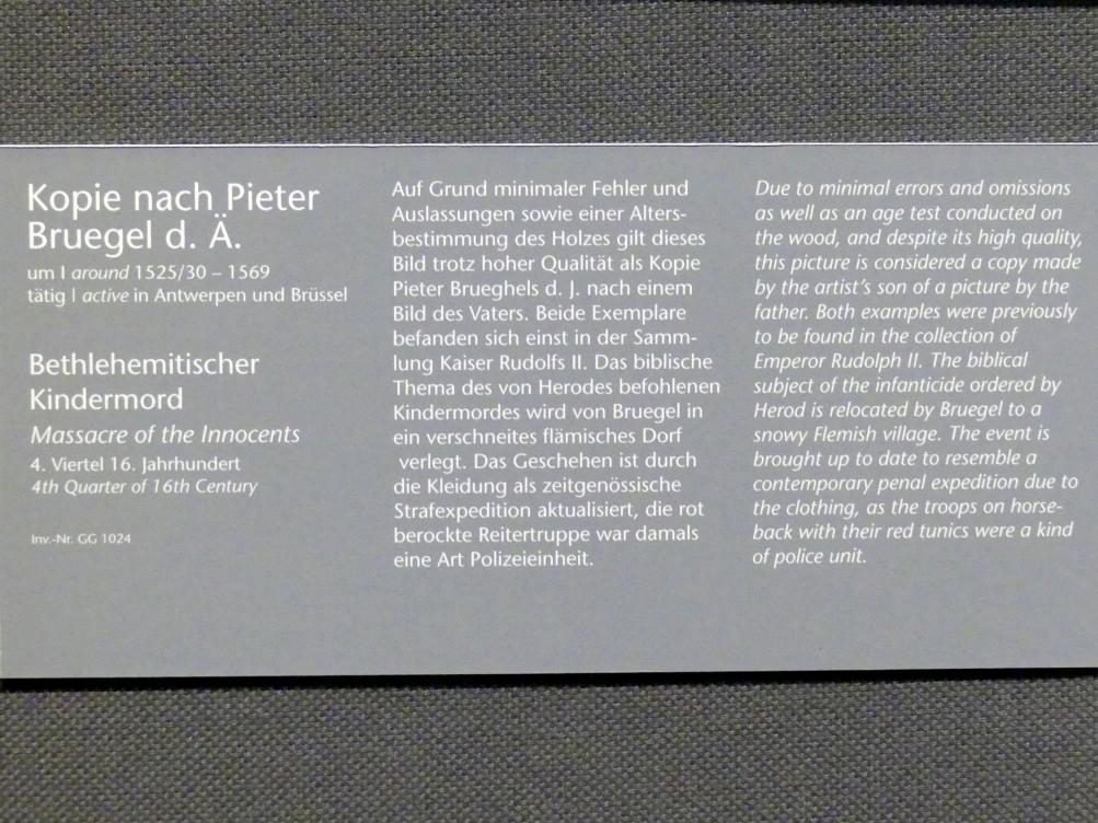 Pieter Brueghel der Jüngere (Höllenbrueghel) (1587–1634), Bethlehemitischer Kindermord, Wien, Kunsthistorisches Museum, Kabinett 15, Letztes Viertel 16. Jhd., Bild 2/2