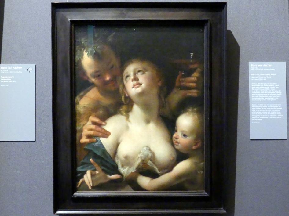 Hans von Aachen (1574–1615), Bacchus, Venus und Amor, Wien, Kunsthistorisches Museum, Kabinett 16, um 1595–1600