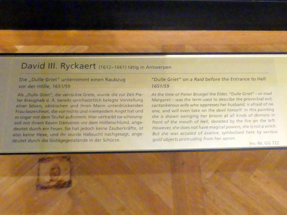 David Ryckaert III. (1649–1655), Die "Dulle Griet" unternimmt einen Raubzug vor der Hölle, Wien, Kunsthistorisches Museum, Kabinett 17, 1651–1659, Bild 2/2