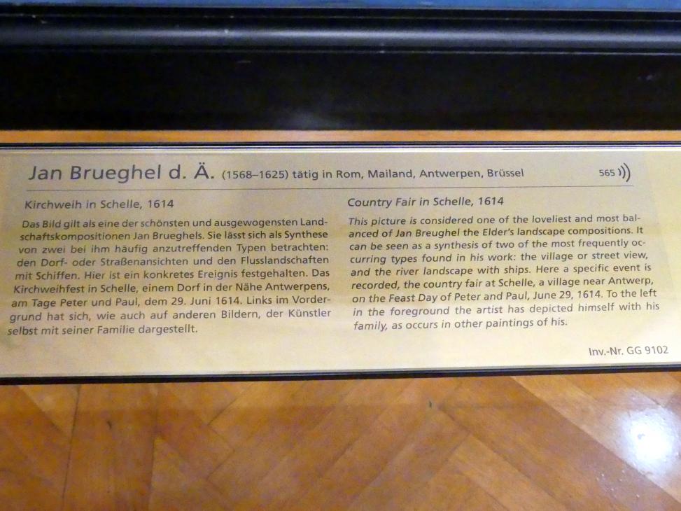 Jan Brueghel der Ältere (Samtbrueghel, Blumenbrueghel) (1593–1621), Kirchweih in Schelle, Wien, Kunsthistorisches Museum, Kabinett 17, 1614, Bild 2/2