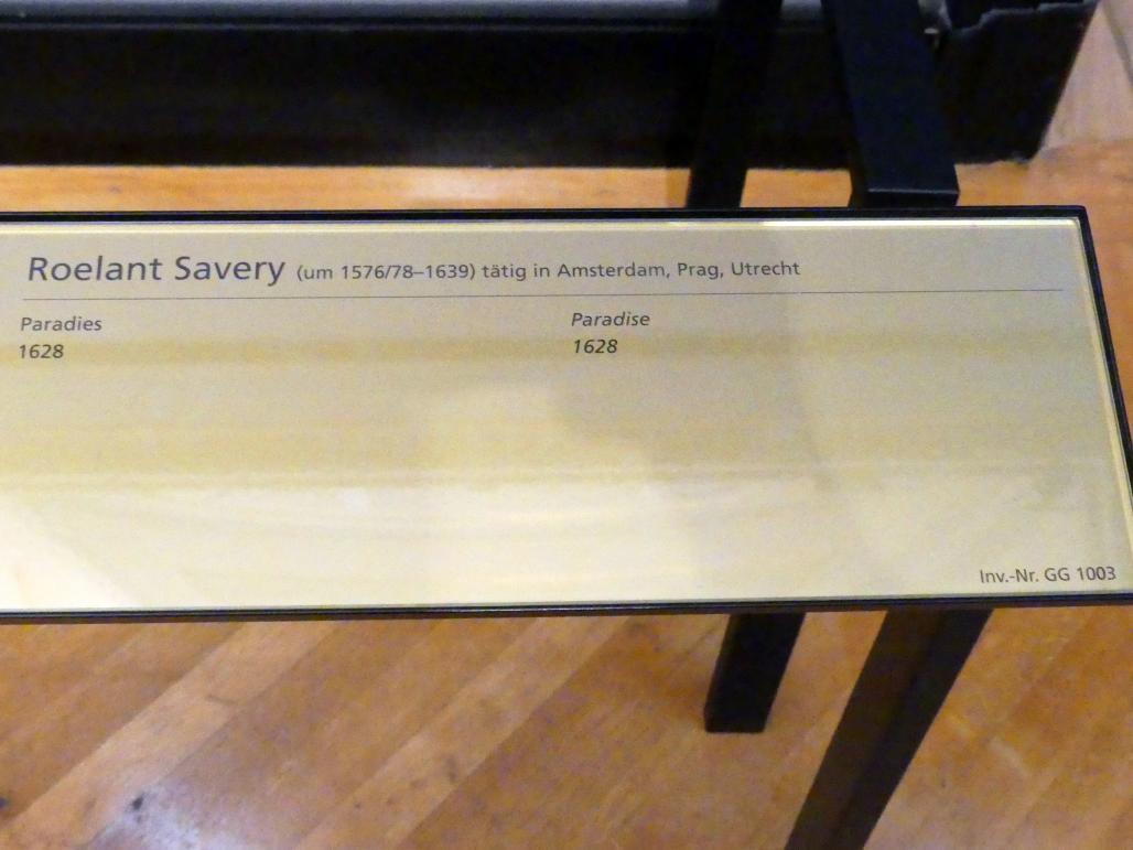 Roelant Savery (1602–1634), Paradies, Wien, Kunsthistorisches Museum, Kabinett 17, 1628, Bild 2/2