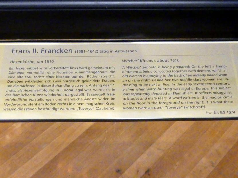 Frans Francken der Jüngere (Frans II Francken) (1607–1633), Hexenküche, Wien, Kunsthistorisches Museum, Kabinett 17, um 1610, Bild 2/2