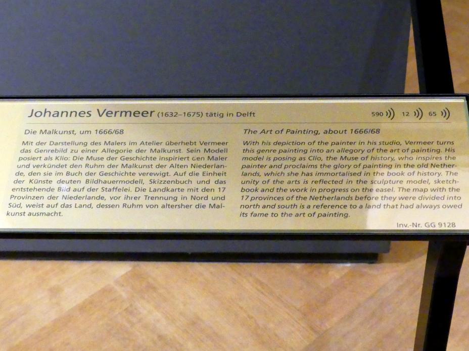 Jan Vermeer (Johannes Vermeer) (1654–1672), Die Malkunst, Wien, Kunsthistorisches Museum, Kabinett 19, um 1666–1668, Bild 2/4