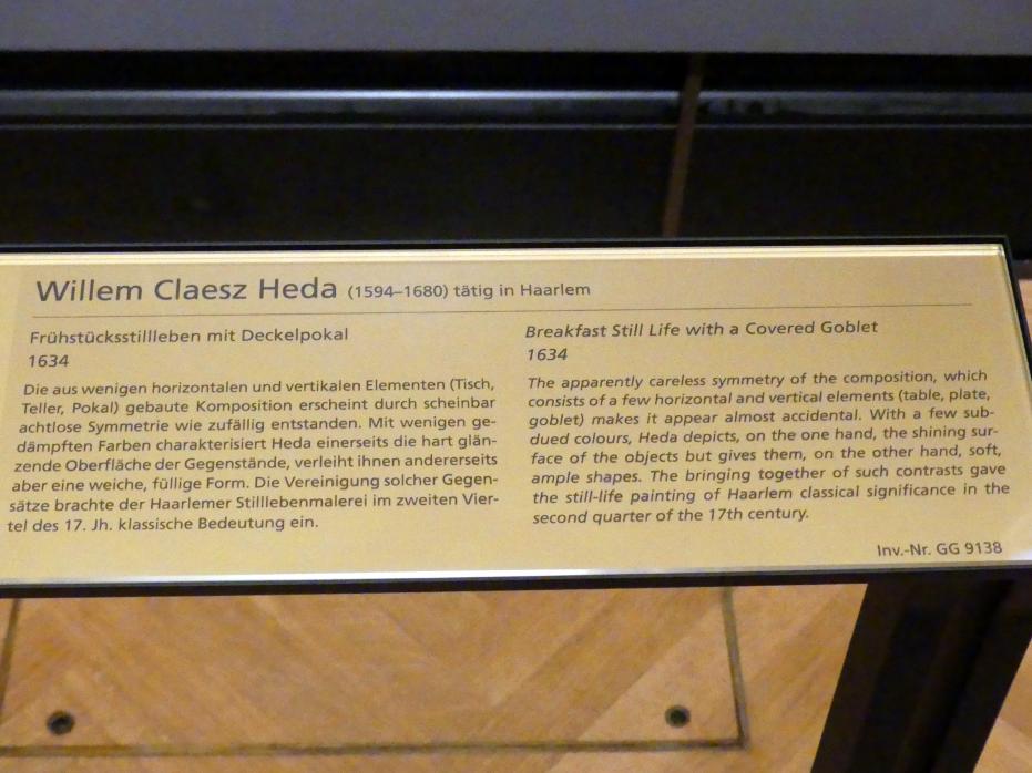 Willem Claeszoon Heda (1631–1659), Frühstücksstillleben mit Deckelpokal, Wien, Kunsthistorisches Museum, Kabinett 19, 1634, Bild 2/2