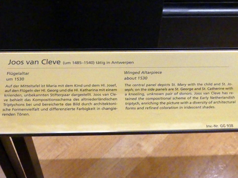 Joos van Cleve (Joos van der Beke) (1507–1538), Flügelaltar, Wien, Kunsthistorisches Museum, Kabinett 21, um 1530, Bild 5/5