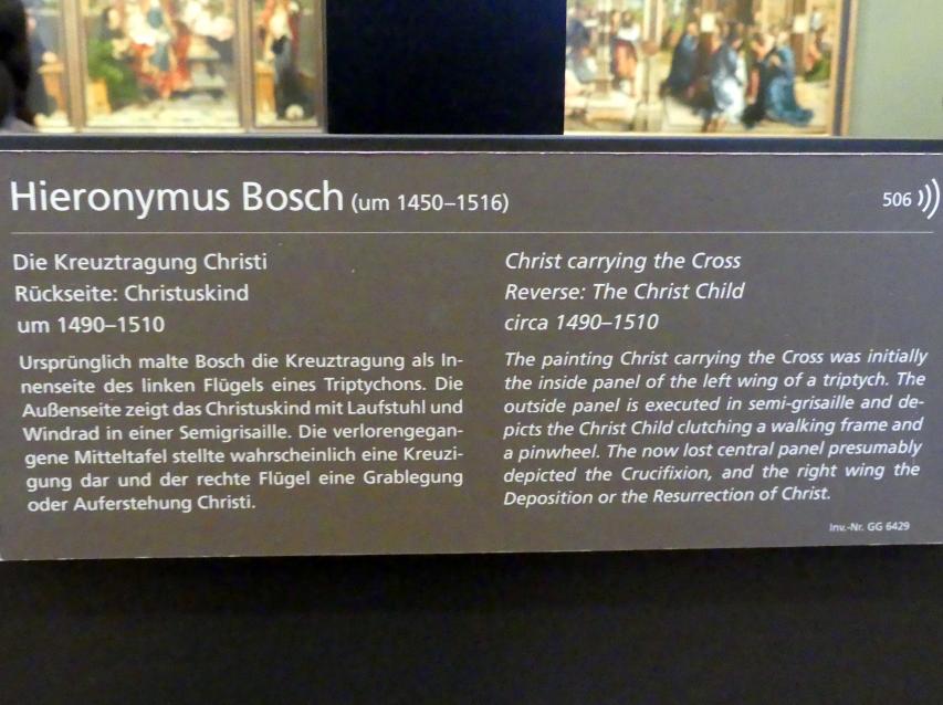 Hieronymus Bosch (1475–1510), Die Kreuztragung Christi, Wien, Kunsthistorisches Museum, Kabinett 21, um 1490–1510, Bild 3/3