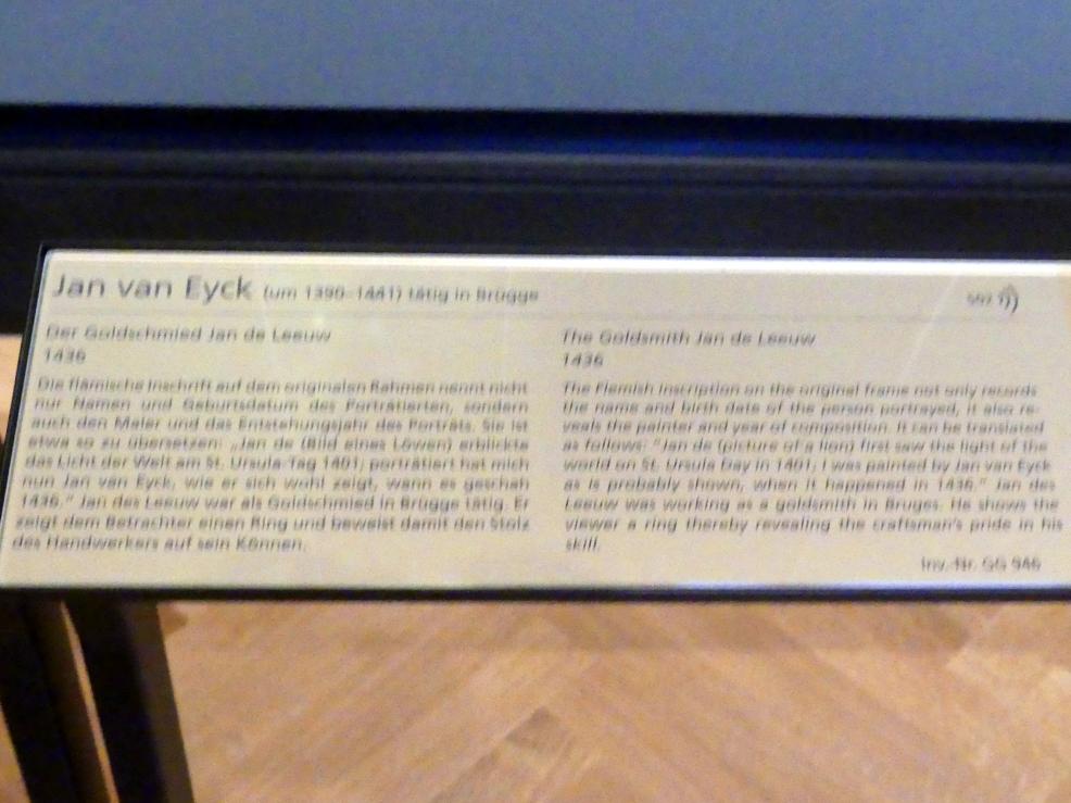 Jan van Eyck (1430–1441), Der Goldschmied Jan de Lesuw, Wien, Kunsthistorisches Museum, Kabinett 22, 1436, Bild 2/2