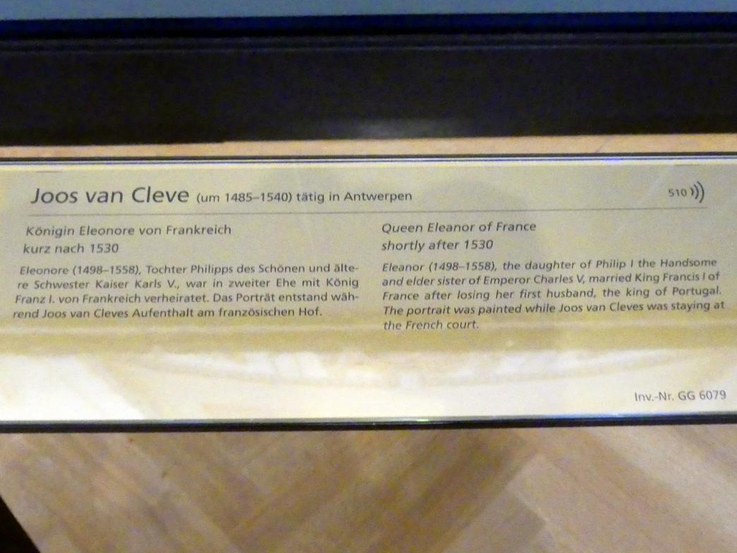Joos van Cleve (Joos van der Beke) (1507–1538), Königin Eleonore von Frankreich, Wien, Kunsthistorisches Museum, Kabinett 22, nach 1530, Bild 2/2