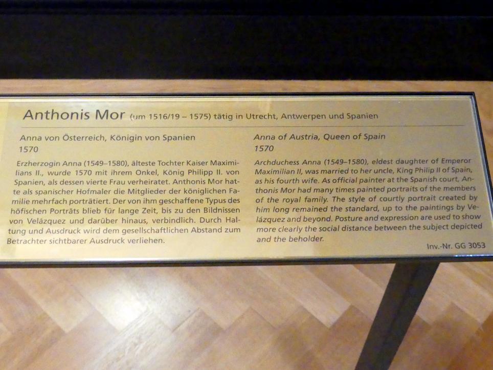 Anthonis Mor (1544–1570), Anna von Österreich, Königin von Spanien, Wien, Kunsthistorisches Museum, Kabinett 23, 1570, Bild 2/2