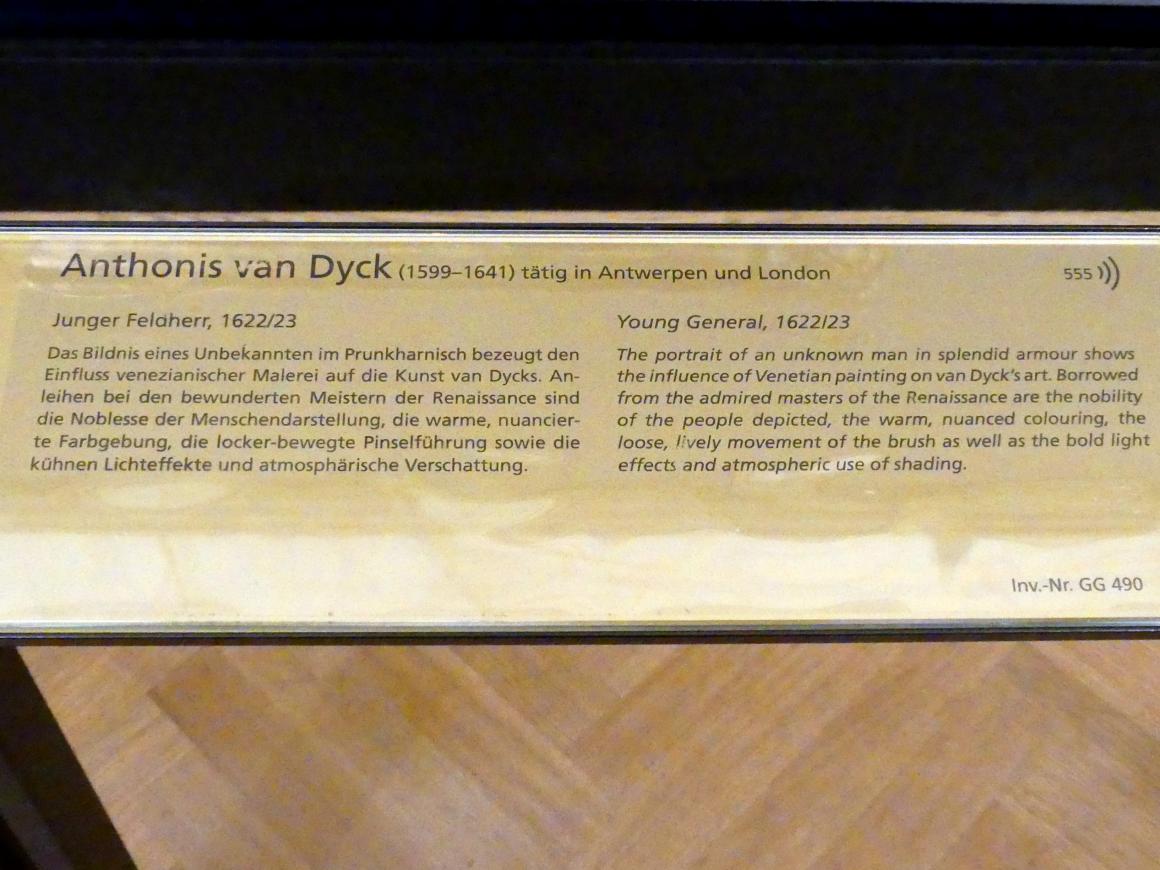 Anthonis (Anton) van Dyck (1614–1641), Junger Feldherr, Wien, Kunsthistorisches Museum, Kabinett 23, 1622–1623, Bild 2/2