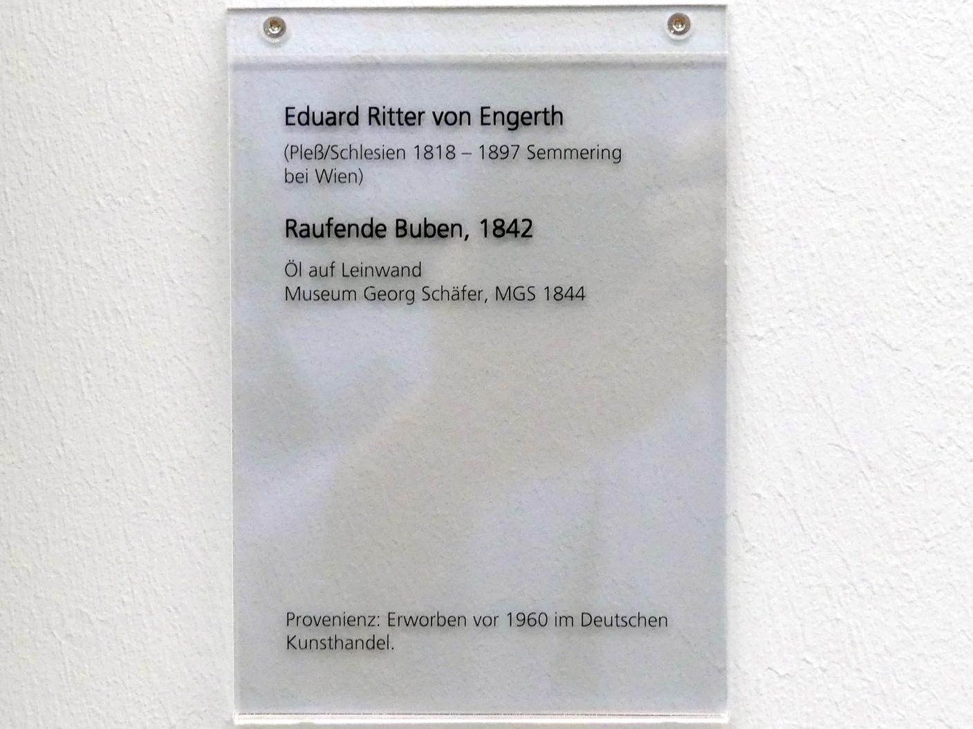 Eduard Ritter von Engerth (1842), Raufende Buben, Schweinfurt, Museum Georg Schäfer, Saal 15, 1842, Bild 2/2