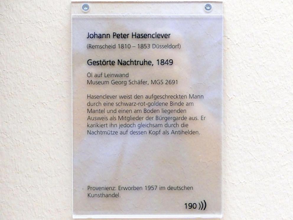 Carl Spitzweg (1835–1880), Gestörte Nachtruhe, Schweinfurt, Museum Georg Schäfer, Saal 5, 1849, Bild 2/2