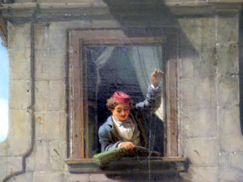 Carl Spitzweg (1835–1880), Der abgefangene Liebesbrief, Schweinfurt, Museum Georg Schäfer, Saal 5, um 1855, Bild 3/4