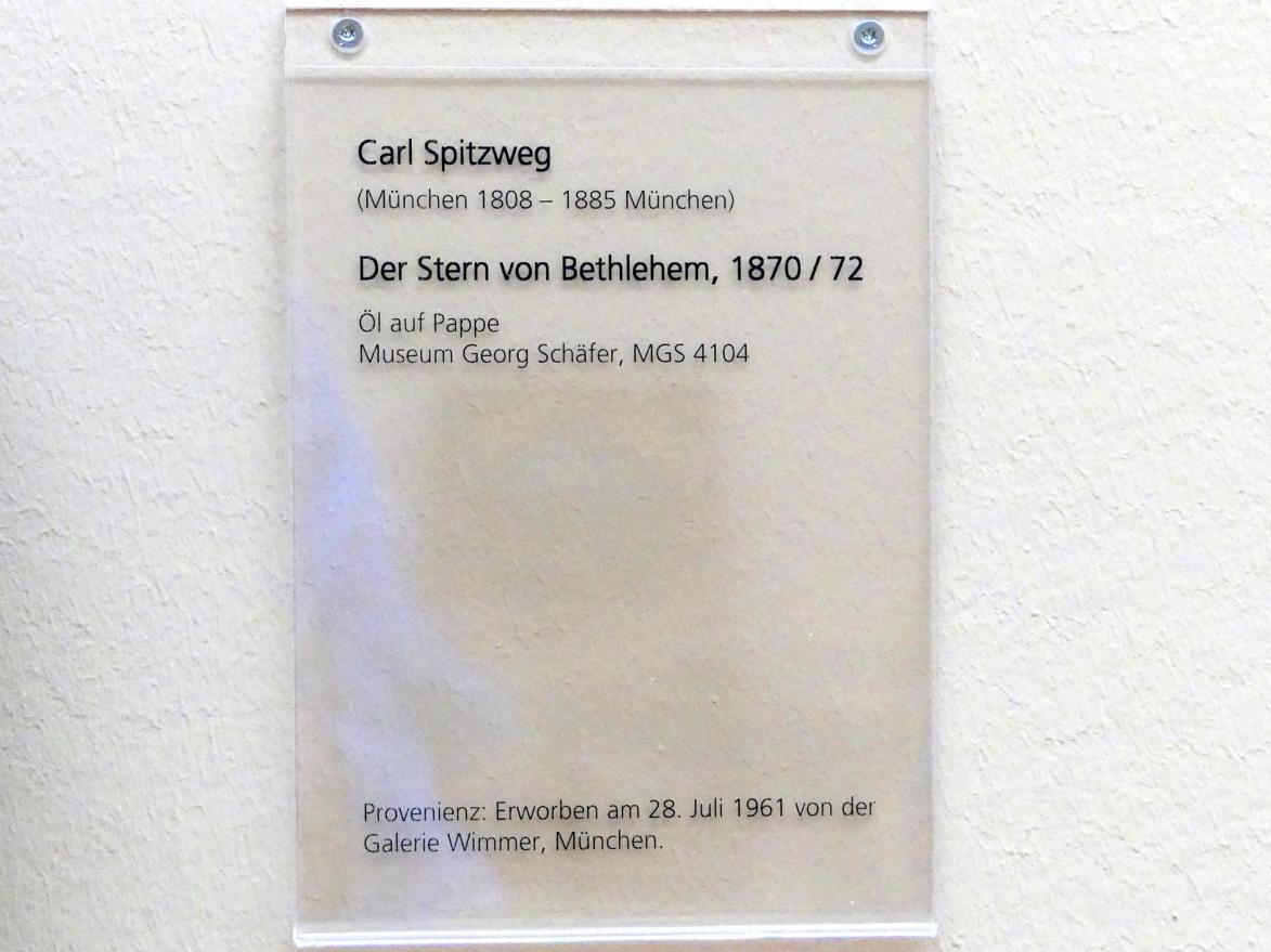 Carl Spitzweg (1835–1880), Der Stern von Bethlehem, Schweinfurt, Museum Georg Schäfer, Saal 5, um 1870–1872, Bild 2/2