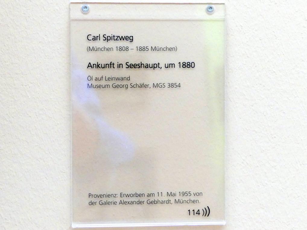 Carl Spitzweg (1835–1880), Ankunft in Seeshaupt, Schweinfurt, Museum Georg Schäfer, Saal 5, um 1880, Bild 2/2
