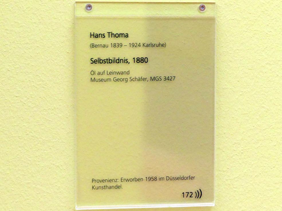 Hans Thoma (1860–1912), Selbstbildnis, Schweinfurt, Museum Georg Schäfer, Saal 6, 1880, Bild 2/2