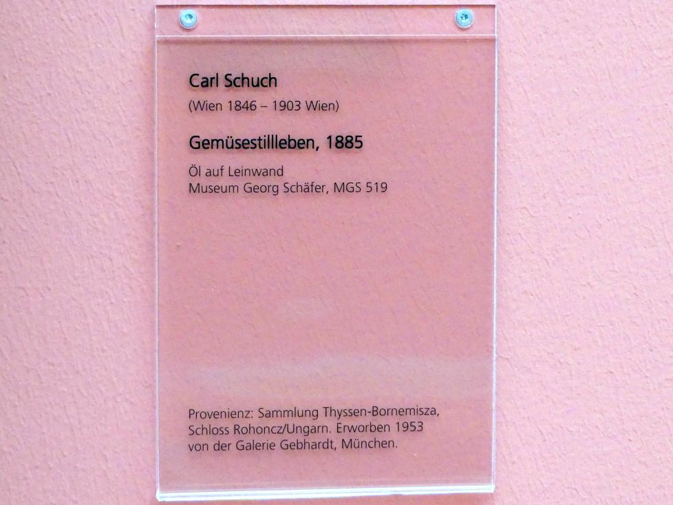 Carl Schuch (1876–1890), Gemüsestillleben, Schweinfurt, Museum Georg Schäfer, Saal 8, 1885, Bild 2/2