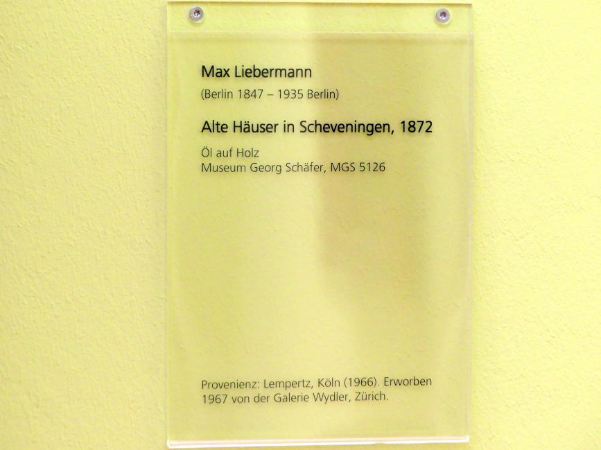 Max Liebermann (1872–1929), Alte Häuser in Scheveningen, Schweinfurt, Museum Georg Schäfer, Saal 9, 1872, Bild 2/2