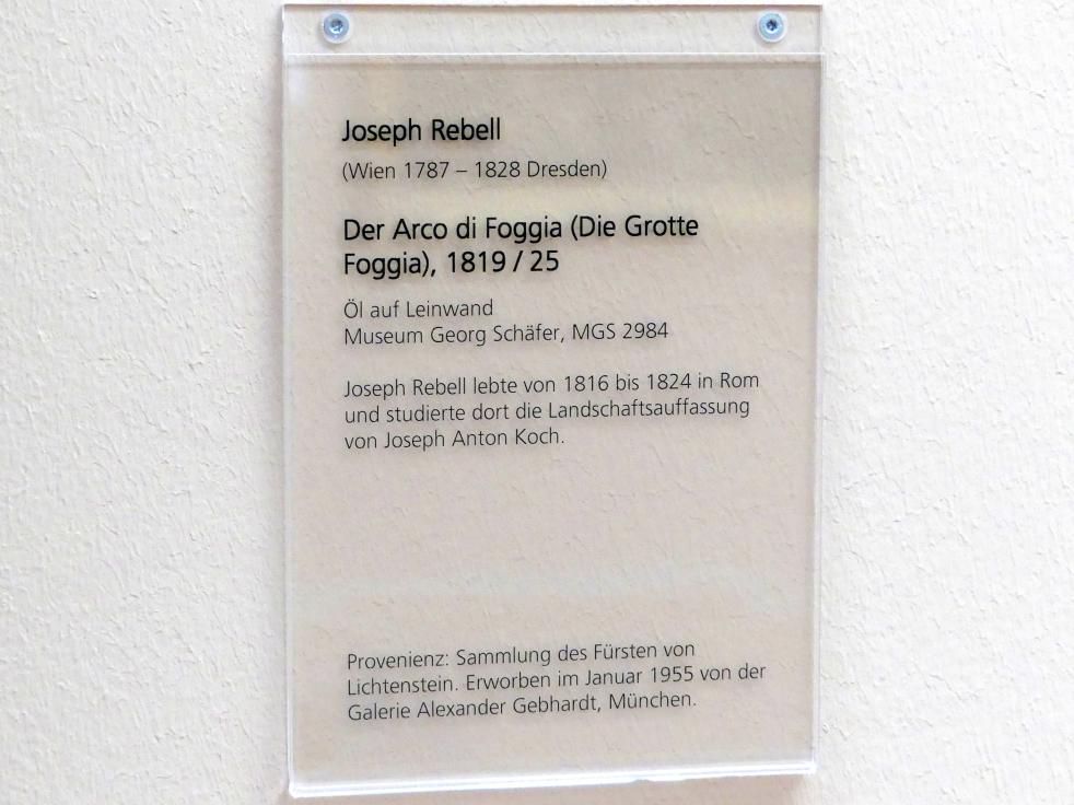 Josef Rebell (1813–1828), Der Arco di Foggia (Die Grotte Foggia), Schweinfurt, Museum Georg Schäfer, Saal 10, um 1819–1825, Bild 2/2