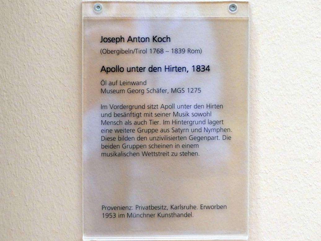 Joseph Anton Koch (1796–1835), Apollo unter den Hirten, Schweinfurt, Museum Georg Schäfer, Saal 10, 1834, Bild 2/2