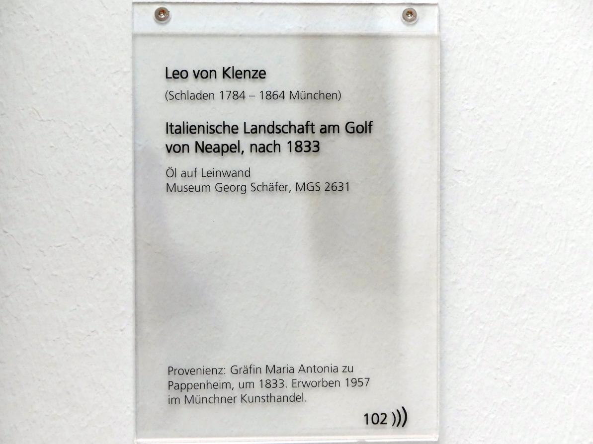 Leo von Klenze (1834–1861), Italienische Landschaft am Golf von Neapel, Schweinfurt, Museum Georg Schäfer, Saal 11, nach 1833, Bild 2/2