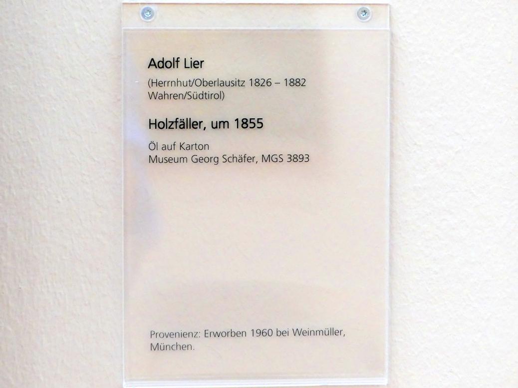 Adolf Heinrich Lier (1855–1874), Holzfäller, Schweinfurt, Museum Georg Schäfer, Saal 3, um 1855, Bild 2/2