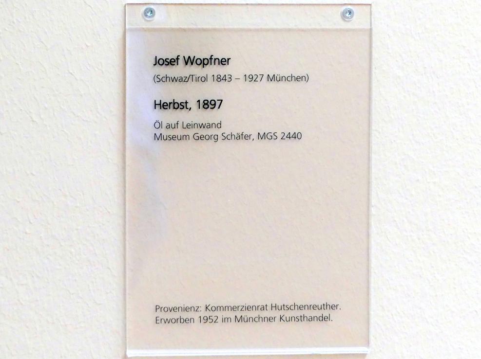 Joseph Wopfner (1875–1897), Herbst, Schweinfurt, Museum Georg Schäfer, Saal 3, 1897, Bild 2/2