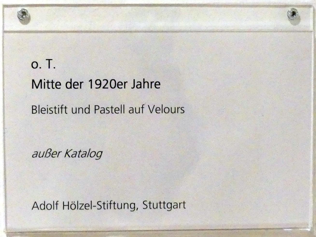 Adolf Hölzel (1880–1933), o. T., Schweinfurt, Museum Georg Schäfer, Ausstellung Adolf Hölzel vom 03.02.-01.05.2019, Saal 1, um 1925, Bild 2/2