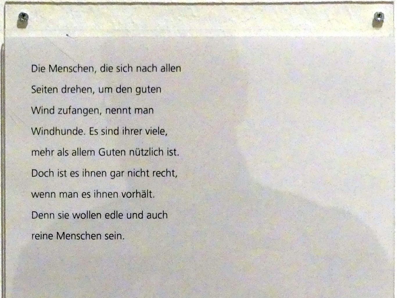 Adolf Hölzel (1880–1933), Schriftsockelblatt "Die Menschen...", Schweinfurt, Museum Georg Schäfer, Ausstellung Adolf Hölzel vom 03.02.-01.05.2019, Saal 8, Undatiert, Bild 5/5