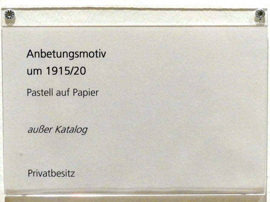 Adolf Hölzel (1880–1933), Anbetungsmotiv, Schweinfurt, Museum Georg Schäfer, Ausstellung Adolf Hölzel vom 03.02.-01.05.2019, Saal 9, um 1915–1920, Bild 2/2