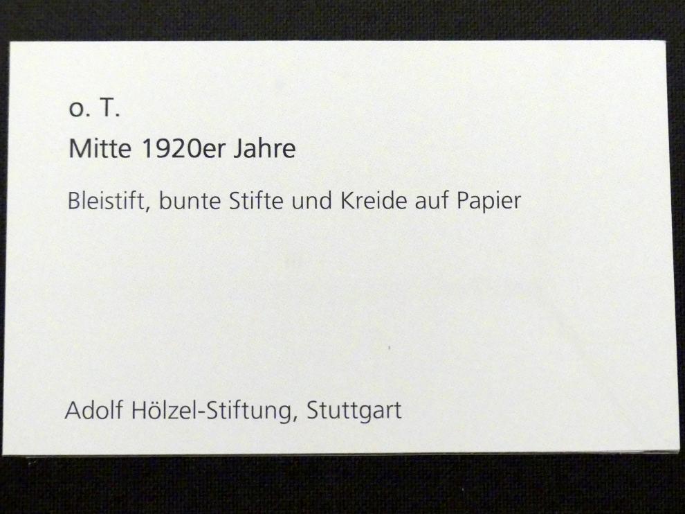 Adolf Hölzel (1880–1933), o. T., Schweinfurt, Museum Georg Schäfer, Ausstellung Adolf Hölzel vom 03.02.-01.05.2019, Saal 9, um 1925, Bild 2/2