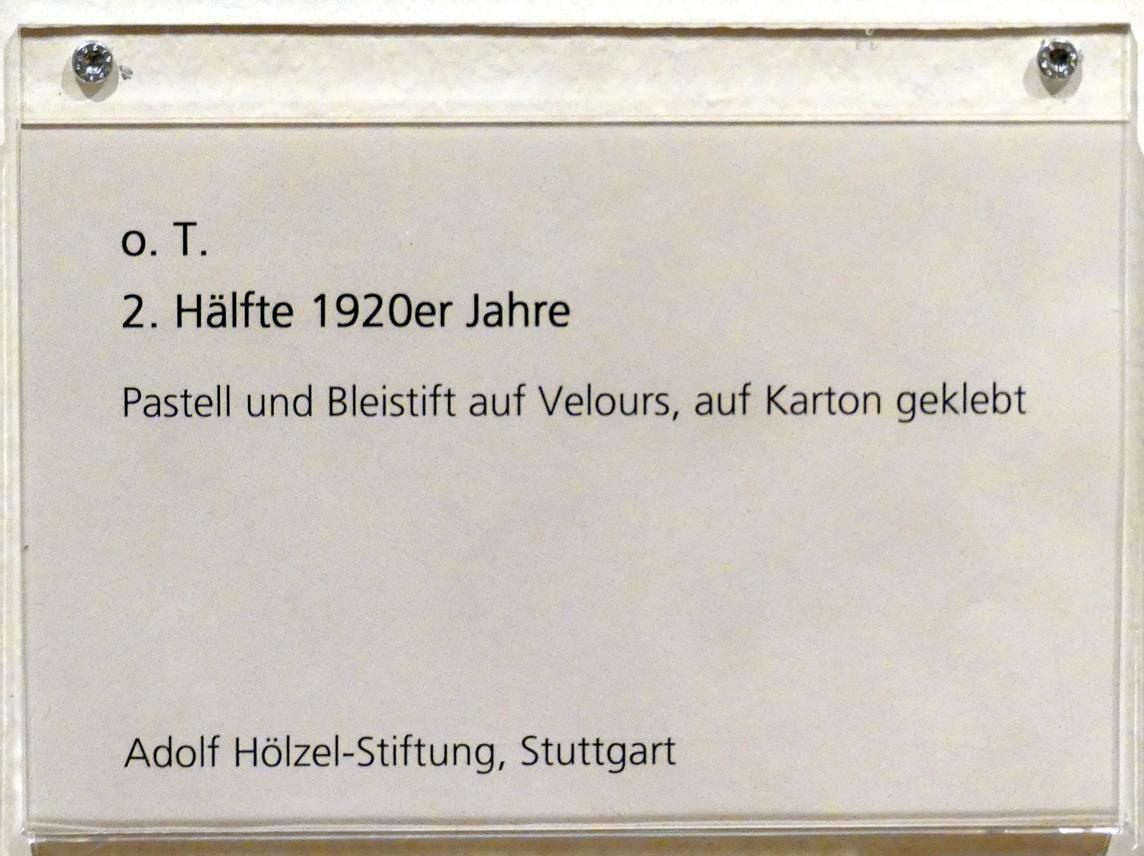Adolf Hölzel (1880–1933), o. T., Schweinfurt, Museum Georg Schäfer, Ausstellung Adolf Hölzel vom 03.02.-01.05.2019, Saal 11, um 1925–1930, Bild 3/3
