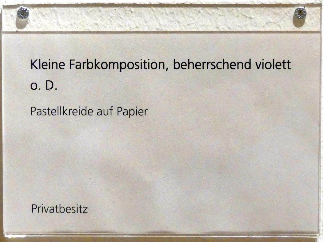 Adolf Hölzel (1880–1933), Kleine Farbkomposition, beherrschend violett, Schweinfurt, Museum Georg Schäfer, Ausstellung Adolf Hölzel vom 03.02.-01.05.2019, Saal 11, Undatiert, Bild 3/3