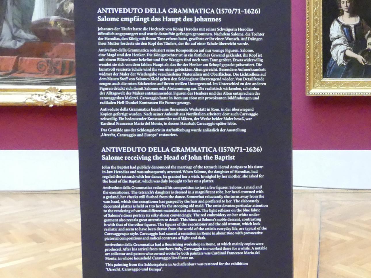 Antiveduto Gramatica (1611–1616), Salome empfängt das Haupt des Johannes, München, Alte Pinakothek, Obergeschoss Saal X, um 1616, Bild 2/3