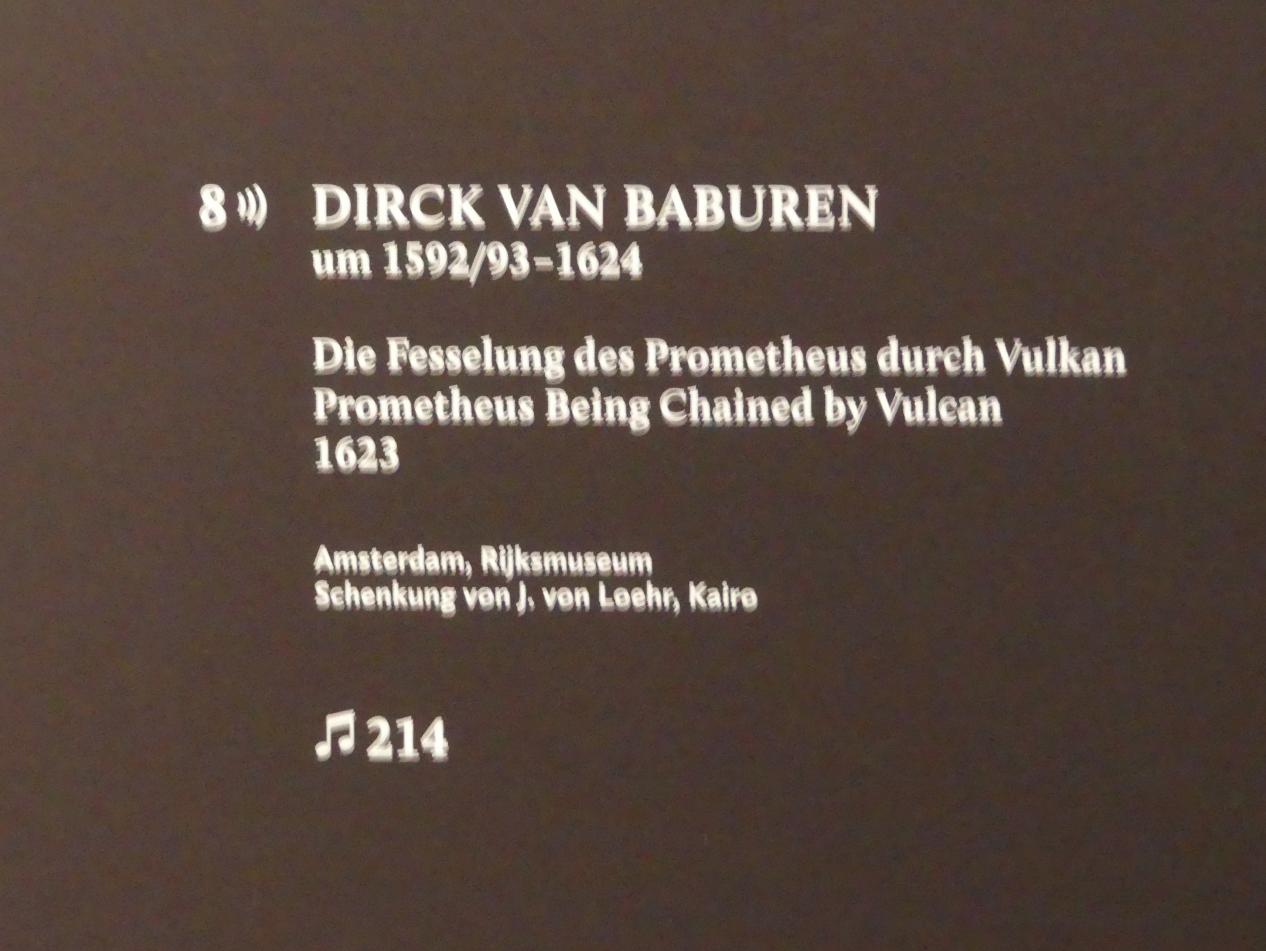 Dirck van Baburen (1617–1623), Die Fesselung des Prometheus durch Vulkan, München, Alte Pinakothek, Ausstellung "Utrecht, Caravaggio und Europa" vom 17.04.-21.07.2019, Heilige: Heiliger Sebastian, 1623, Bild 2/2