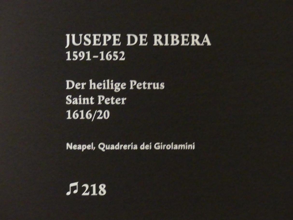 Jusepe de Ribera (1607–1650), Der heilige Petrus, München, Alte Pinakothek, Ausstellung "Utrecht, Caravaggio und Europa" vom 17.04.-21.07.2019, Heilige, 1616–1620, Bild 2/2