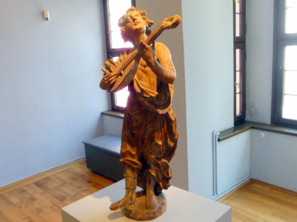Lorenz Luidl (1680–1710), Laute schlagender Engel, Augsburg, Maximilianmuseum, Barockbildhauer in Schwaben und Augsburg, um 1690, Bild 2/4