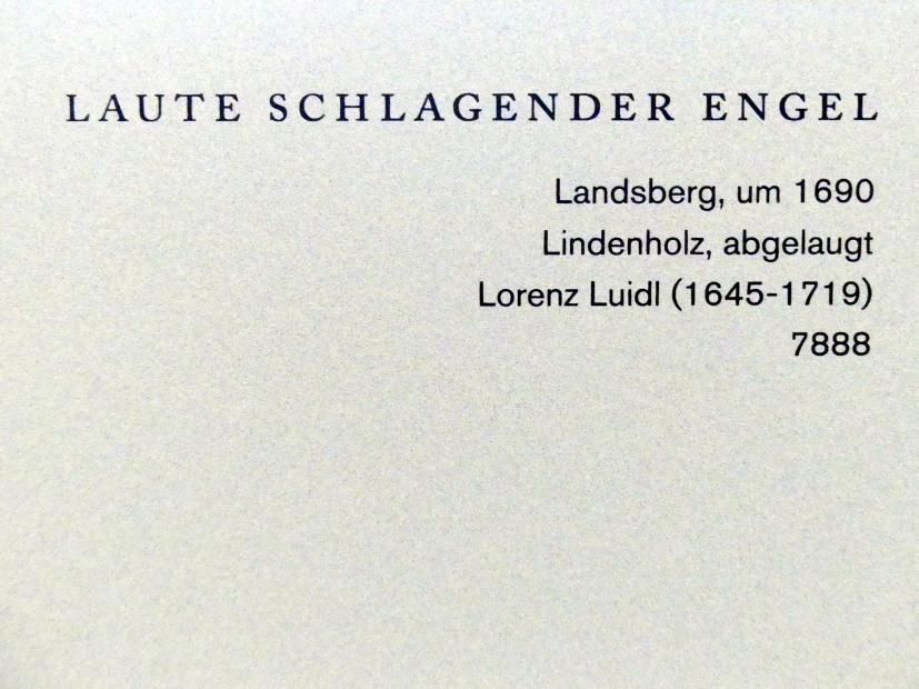 Lorenz Luidl (1680–1710), Laute schlagender Engel, Augsburg, Maximilianmuseum, Barockbildhauer in Schwaben und Augsburg, um 1690, Bild 4/4