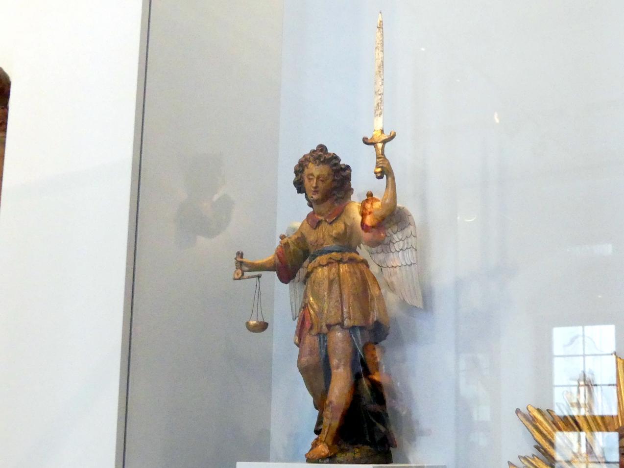 Heiliger Michael, Augsburg, Maximilianmuseum, Barockbildhauer in Schwaben und Augsburg, um 1650, Bild 4/5