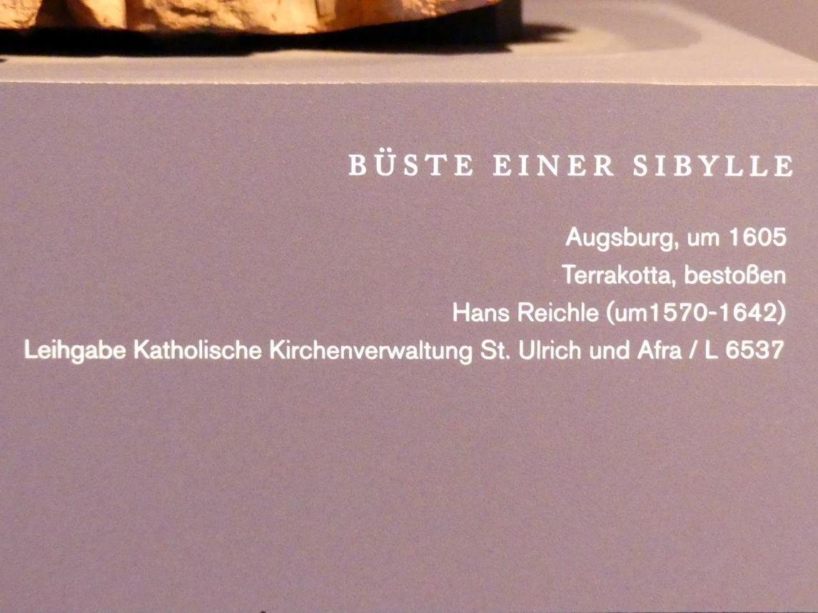 Hans Reichle (1595–1605), Büste einer Sibylle, Augsburg, ehem. Benediktiner-Abtei, ehem. Klosterkirche St. Ulrich und Afra, jetzt Augsburg, Maximilianmuseum, Augsburg, Kunstzentrum Europas, um 1605, Bild 2/2