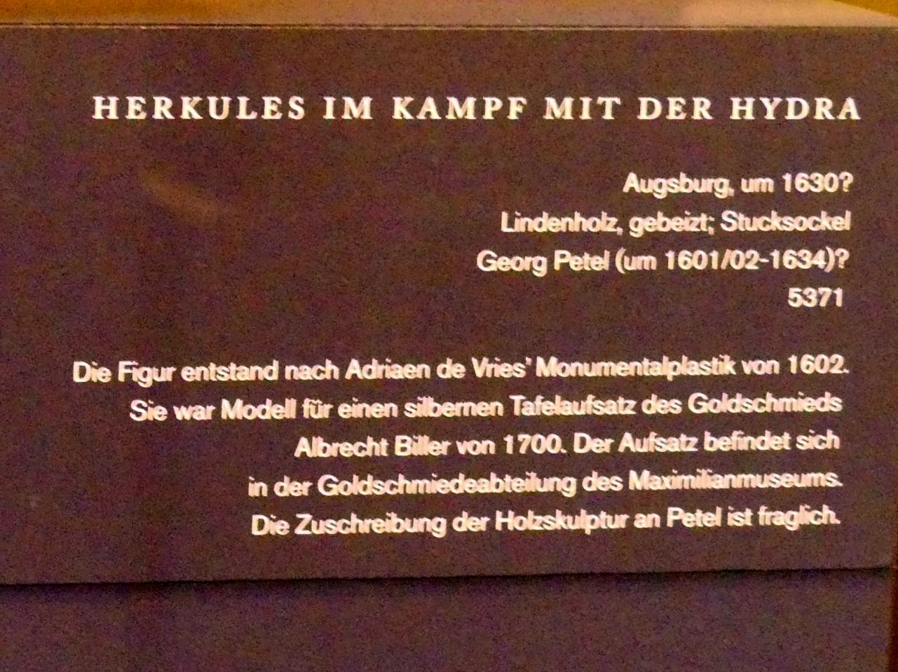 Georg Petel (1622–1631), Herkules im Kampf mit der Hydra, Augsburg, Maximilianmuseum, Augsburg, Kunstzentrum Europas, um 1630, Bild 2/2