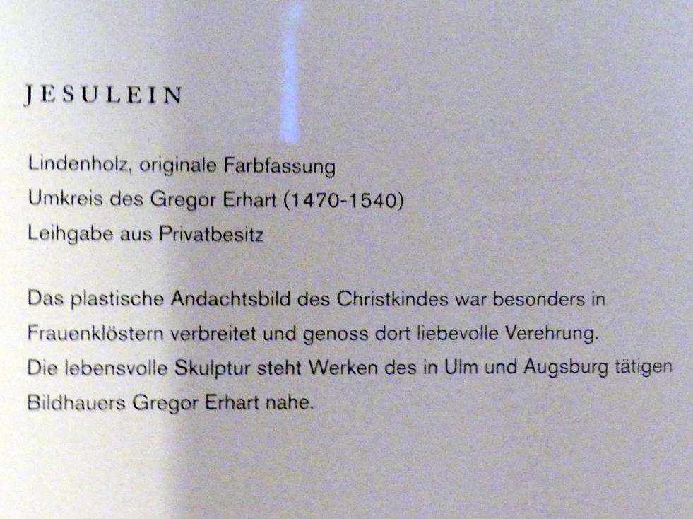 Gregor Erhart (Umkreis) (Undatiert), Jesulein, Augsburg, Maximilianmuseum, Sakrale Bildwerke aus Augsburg, Undatiert, Bild 2/2