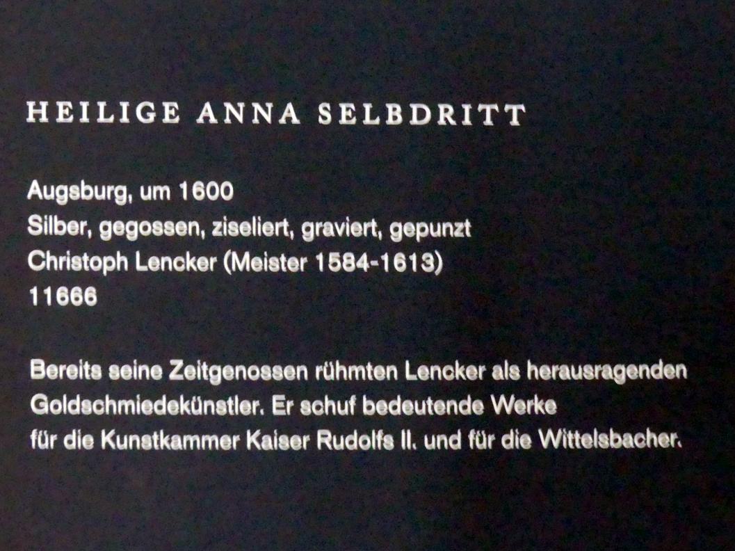 Christoph Lencker (1600), Heilige Anna Selbdritt, Augsburg, Maximilianmuseum, Kunstkammer, um 1600, Bild 2/2