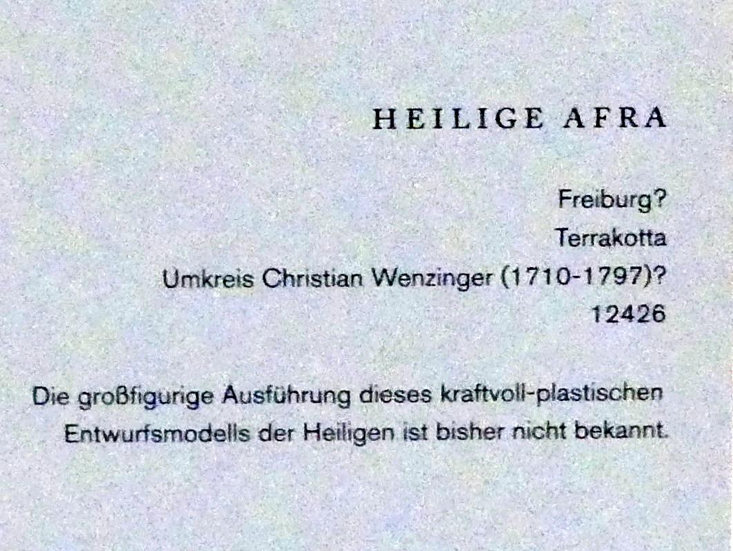 Heilige Afra, Augsburg, Maximilianmuseum, Sammlung Röhrer, Undatiert, Bild 2/2