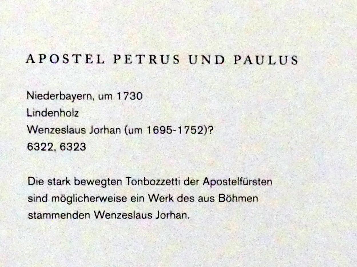 Wenzeslaus Jorhan (1730), Apostel Petrus und Paulus, Augsburg, Maximilian Museum, Sammlung Röhrer, um 1730, Bild 3/3