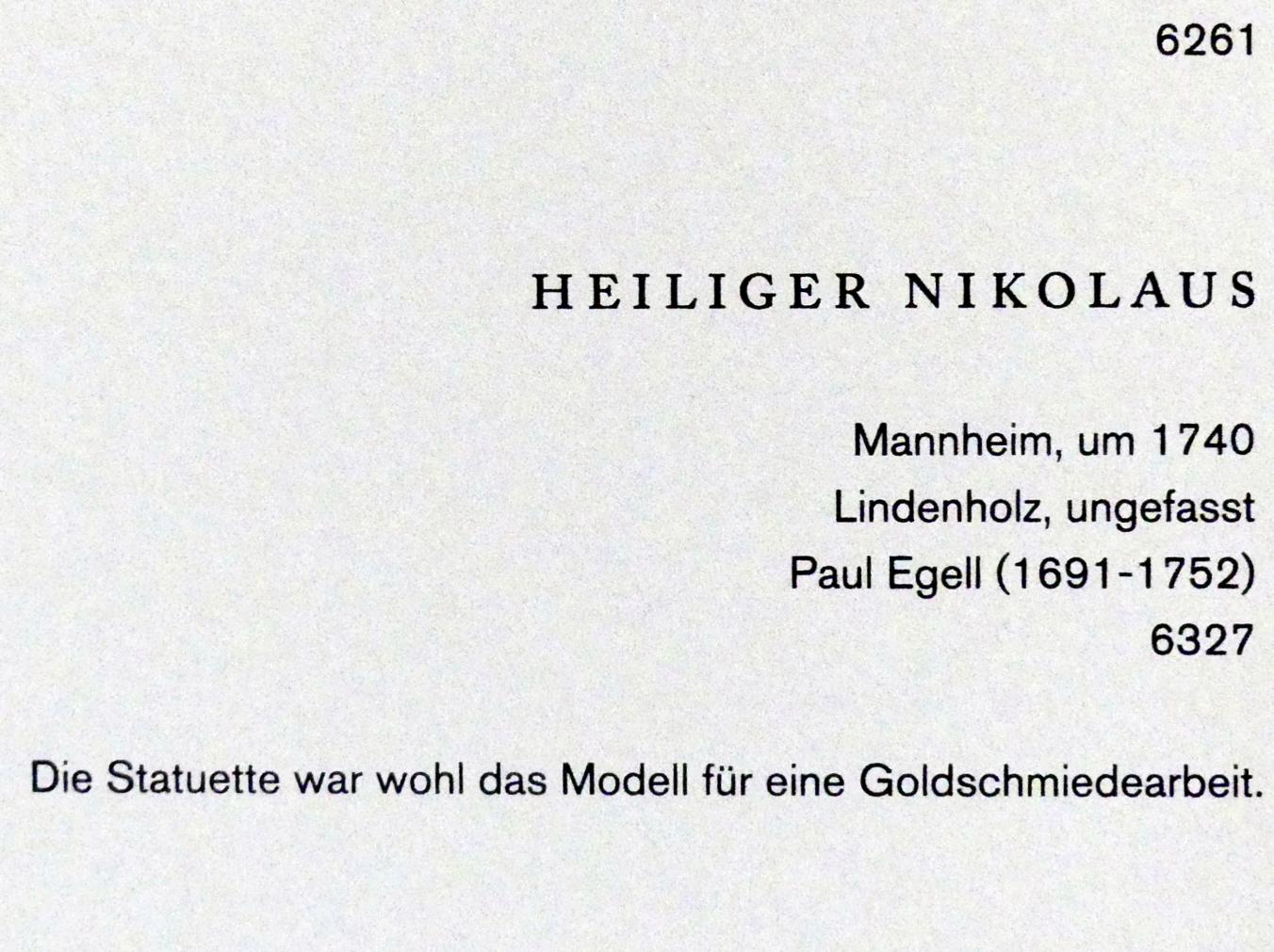 Paul Egell (1716–1749), Heiliger Nikolaus, Augsburg, Maximilianmuseum, Sammlung Röhrer, um 1740, Bild 2/2
